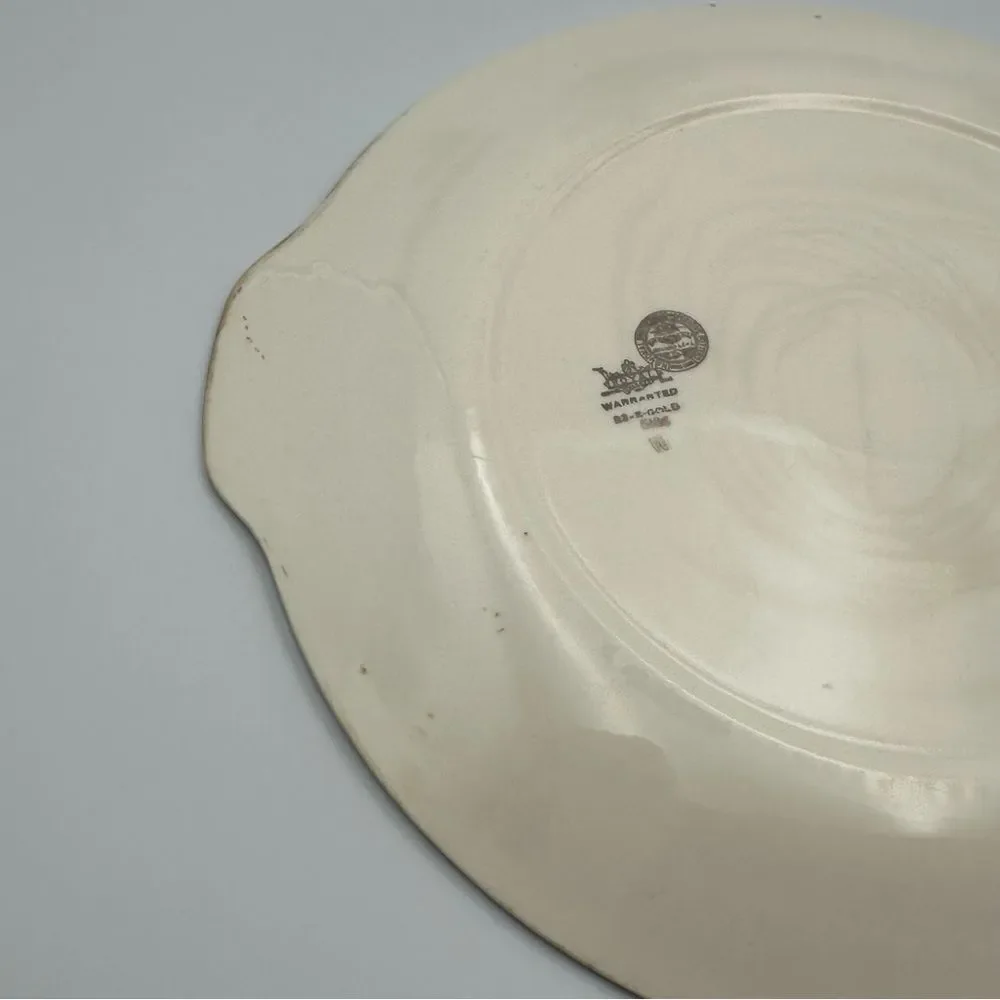 Royal China Cake Plate Sebring Ohio VTG 1960s Serving Platter Decorative Dish